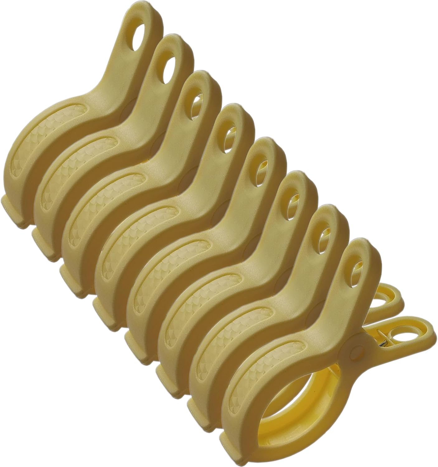 Plastic Clothes Pins Spring Clips Heavy Duty Laundry Clothespins Beach Towel Clips Clothes Pins Air-Drying Clothing Pin ，Set of 8 (Yellow)