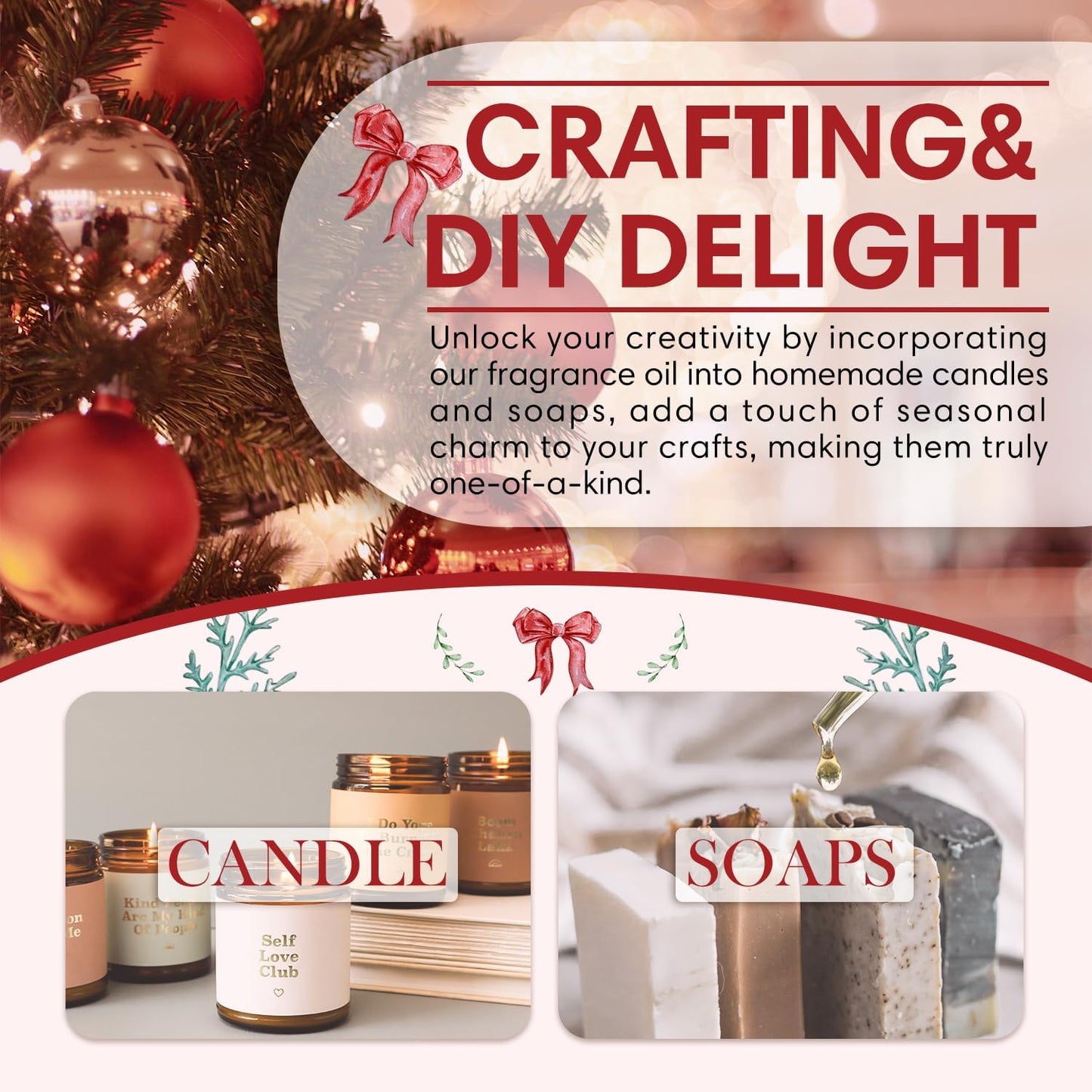 SALKING Christmas Spirit Fragrance Oil, 120ml (4 Fl Oz) Premium Essential Oils for Diffuser, Candle Scents for Candle Making, Soap Making Supplies, Diffuser Oil Scents, Holiday Gifts