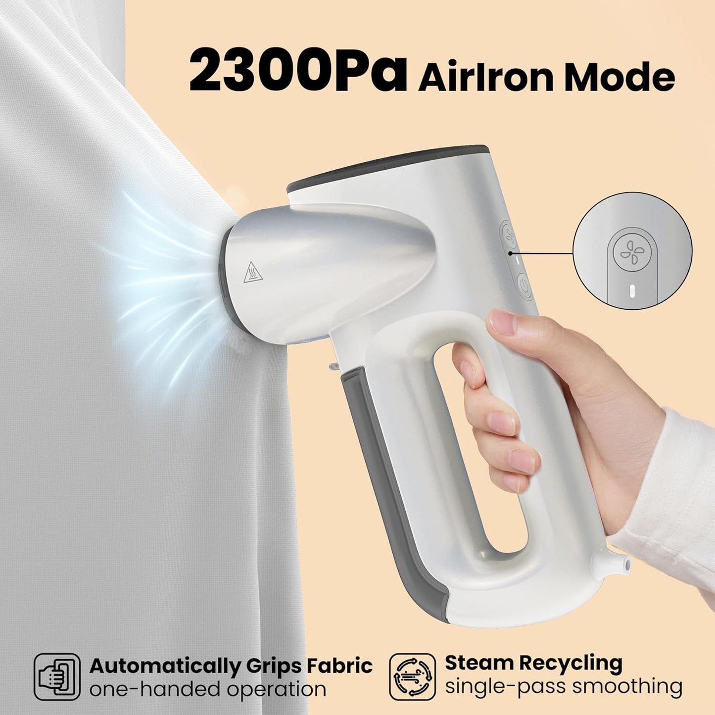 Neakasa Magic 1 Vacuum Steamer, Handheld Travel Garment Steamer for Clothes, 2300Pa Suction for Clothes Grips, Steamer Iron 2 In 1 (for 110-120V Use)