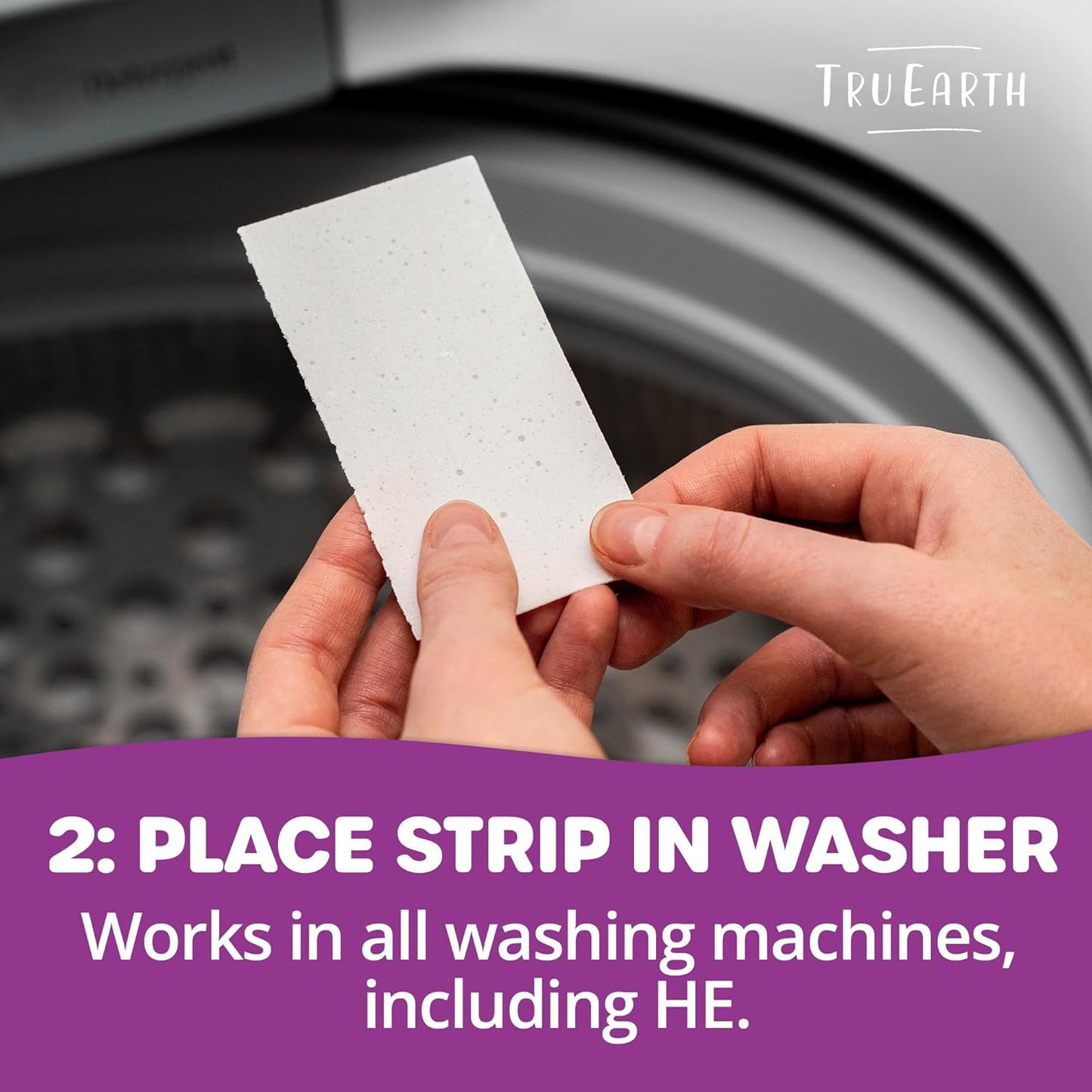 Tru Earth Compact Dry Laundry Detergent Sheets - Up to 768 Loads (384 Count) - Paraben-Free - Original Eco-Strip Liquidless Detergent, Travel Sheets - Lilac Breeze