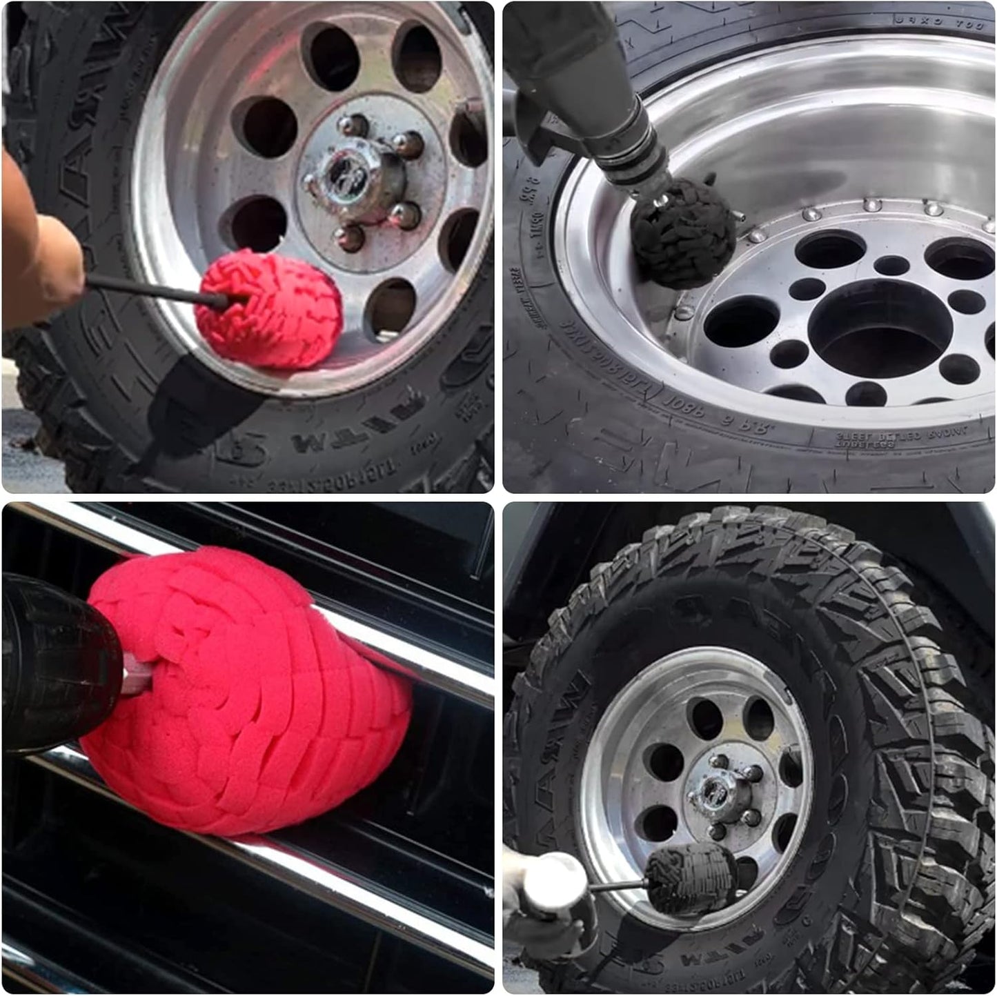 Polishing Pad Buffing Wheel Kit 12 Pack, Polishing Ball for Drill,for Car Care Metal Aluminum Stainless Steel Chrome Wood Plastic Ceramic Glass Woods Fabric Cotton Machine Jewelry