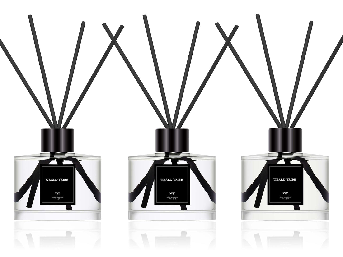 Reed Diffuser Set of 3 for Bathroom Air Fresheners, Oil Diffuser Sticks | Fresh Linen, Ocean