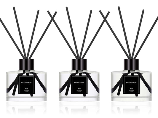 Reed Diffuser Set of 3 for Bathroom Air Fresheners, Oil Diffuser Sticks | Fresh Linen, Ocean