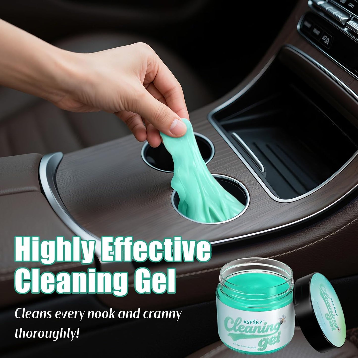 ASFSKY Car Cleaning Gel (Green,Magnolia) Cleaning Putty Universal Dust Cleaning Car Interior Cleaner Keyboard Dust Remover Car Slime Gifts for Men Women Girl（1 Pack）