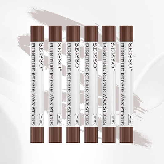 SEISSO Furniture Repair Crayon, 6 Pcs - Wood Filler Sticks, Scratch Repair Wax, Furniture Marking Repair - Scratch, Cracks, Hole, Table, Wood Floor, Guitar, Covering, Instrument Fill Sticks-Redoak