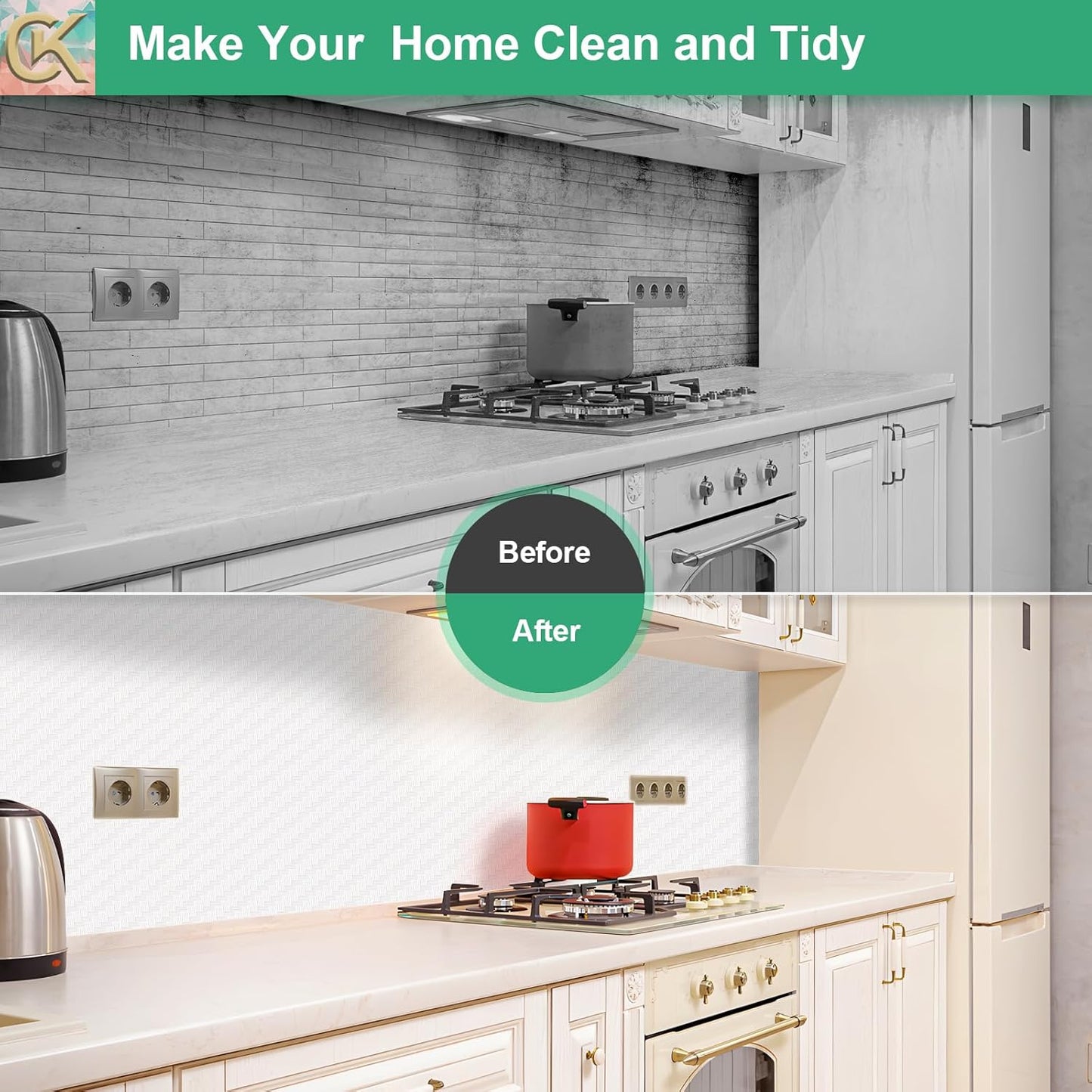 Self-Adhesive Shelf Liner Kitchen Liner, Waterproof Backed Paper Easy Peel and Stick Contact Liner Without Residue for Decor Your Desk Surface, Kitchen Countertops (White, 35.4 x 118.1 inches)