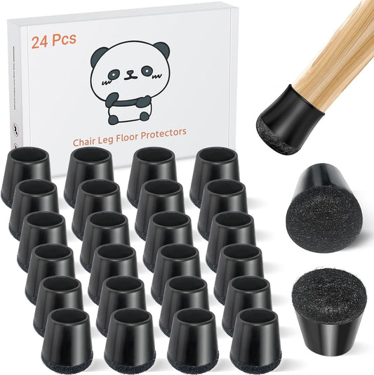 Meldel 24 PCS Silicone Chair Leg Floor Protectors Extra Small(0.6"-0.8") Rubber Felt Furniture Pads