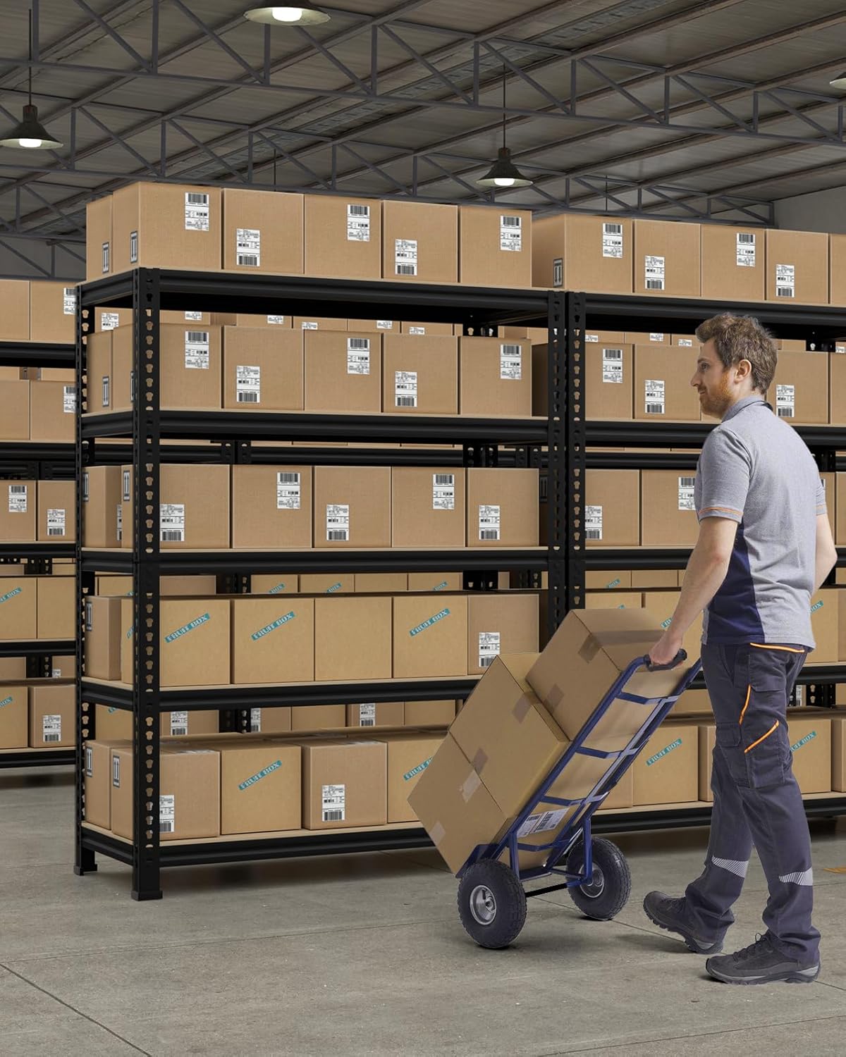 PrimeZone 32"W x 16"D x 63" H Storage Shelves - 2 Pack 5 Tier Adjustable Garage Storage Shelving, Heavy Duty Metal Storage Organizer Utility Rack Shelf Unit for Warehouse Pantry Closet Kitchen, Black