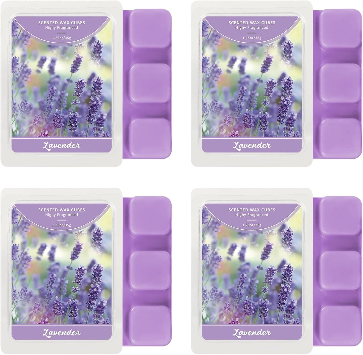 SCENTORINI Wax Melts Wax Cubes, Long Lasting Lavender Wax Melts for Sleep, Scentsy Wax Melts for Warmer 4 Pack, Scented Soy Wax Strong Scent, 4 * 1.25oz