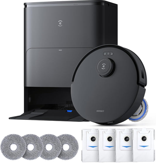 ECOVACS DEEBOT T30S Care Robot Vacuum and Mop, 11000Pa, ZeroTangle Technology, TruEdge Adaptive Edge, Hot Wate Washing, Self-Emptying, Self Refilling, Auto Lifting, Obstacle Avoidance