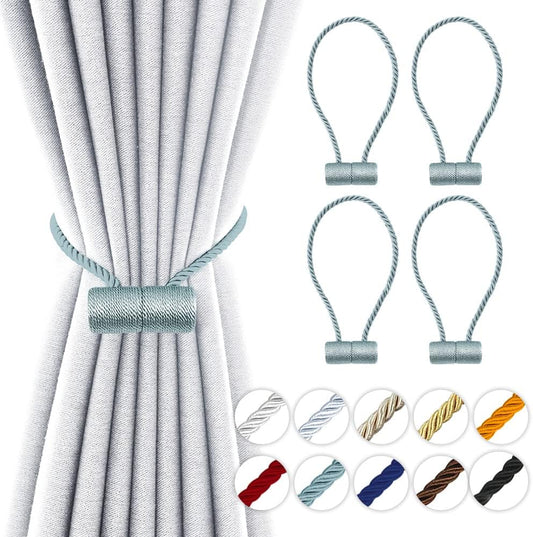 18 Inch Strong Magnetic Curtain Tiebacks, Curtain Holdbacks Modern Upgrade Strong 2021 New Twisted
