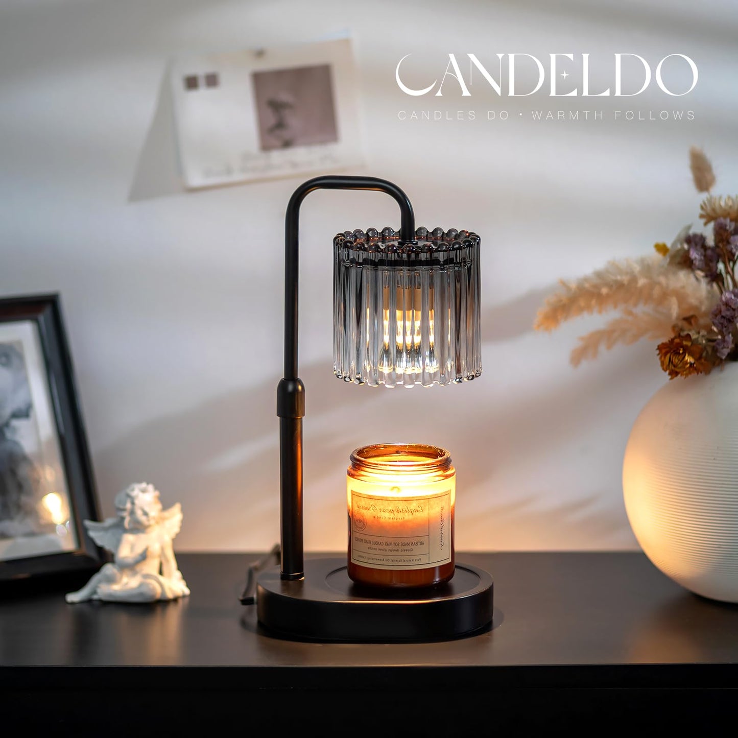 Candeldo Candle Warmer Lamp with Timer: Black Wax Melt Warmer