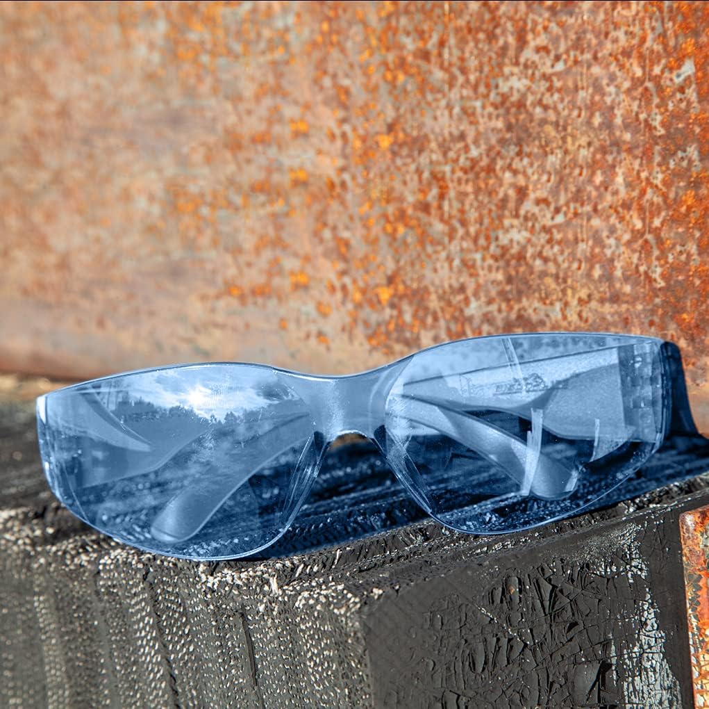 BISON LIFE Safety Glasses - Scratch Resistant Wrap Around Eyewear, Polycarbonate ANSI Z87.1 Impact Resistant Lens