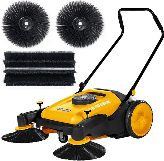 41" Industrial Walk-Behind Hand Push Floor Sweeper | Commercial 55L Large Capacity | 45000