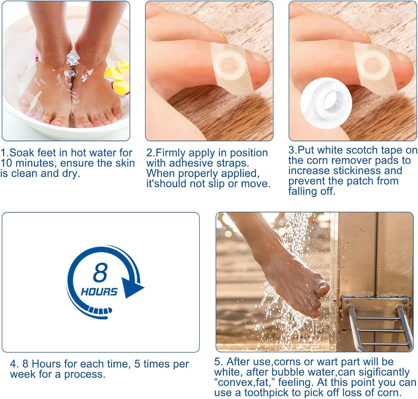 24 Count Corn Removal Pads for Feet and Toe, Corn Feet Remover for Feet Extra Strength, Callous Remover