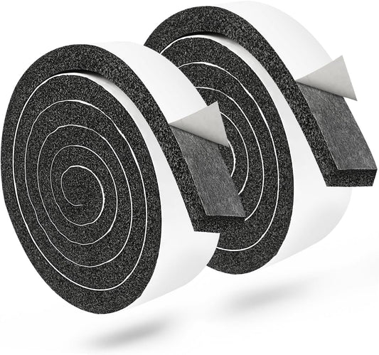 2 Rolls 1/2 Inch W 1/4 T Weather Stripping Air Conditioner Open Cell Foam Seal Tape, Window