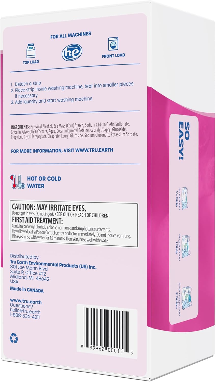 Tru Earth Hypoallergenic Baby Laundry Detergent Sheets/Strips for Sensitive Skin, 384 Count, Up to 768 Loads: Fragrance Free Baby Detergent Laundry Newborn, Children