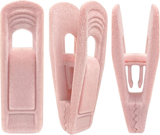 Light Pink Velvet Hangers (80-Pack), Non-Slip Strong Hanger Clips for Velvet Skirts & Pants