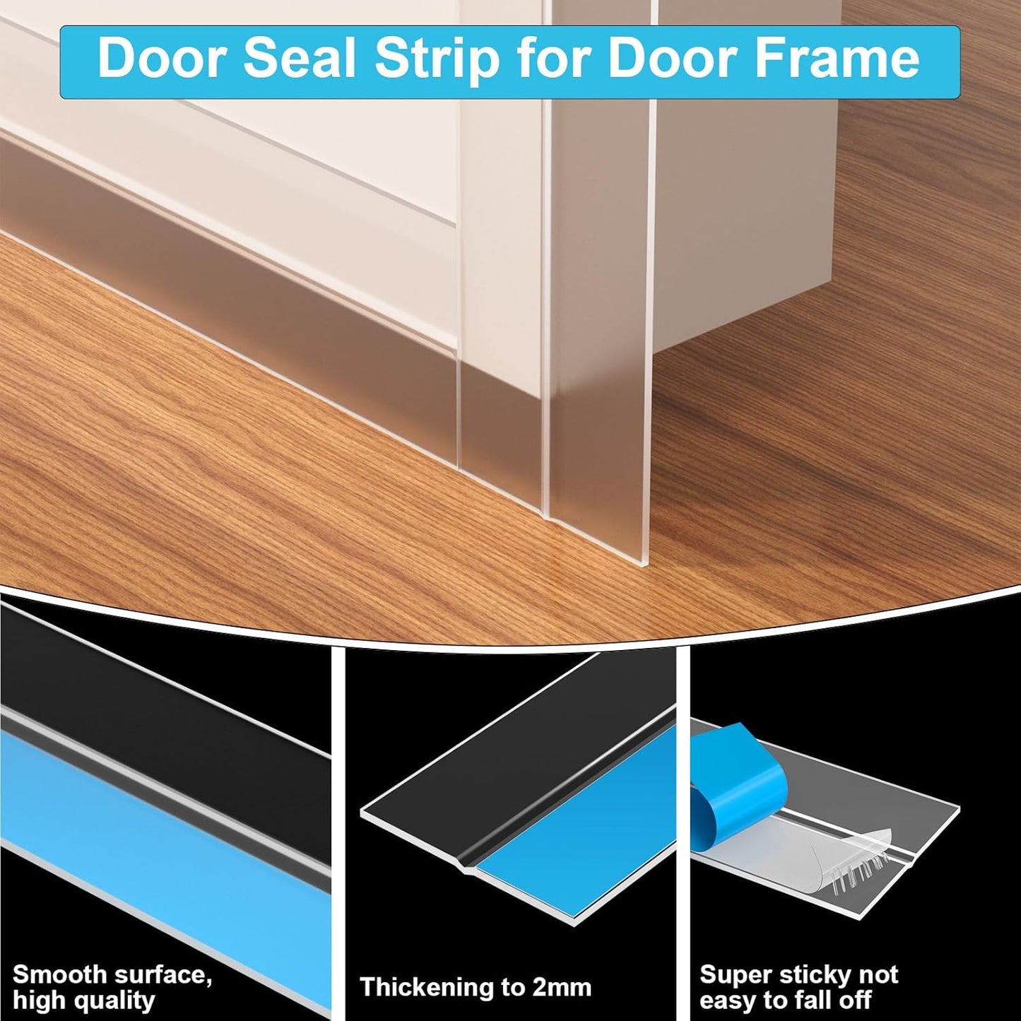 Weather Stripping Door Seal, Silicone Strip for Frame and Gaps Draft Stopper,Glass Shower Door Sweep, Clear, 36 Feet x 2 Inch