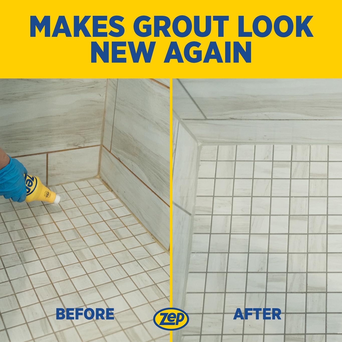 Zep Industrial Grout Cleaner and Brightener - 32 oz (Pack of 4) ZU104632 - Deep Cleaning Pro Formula