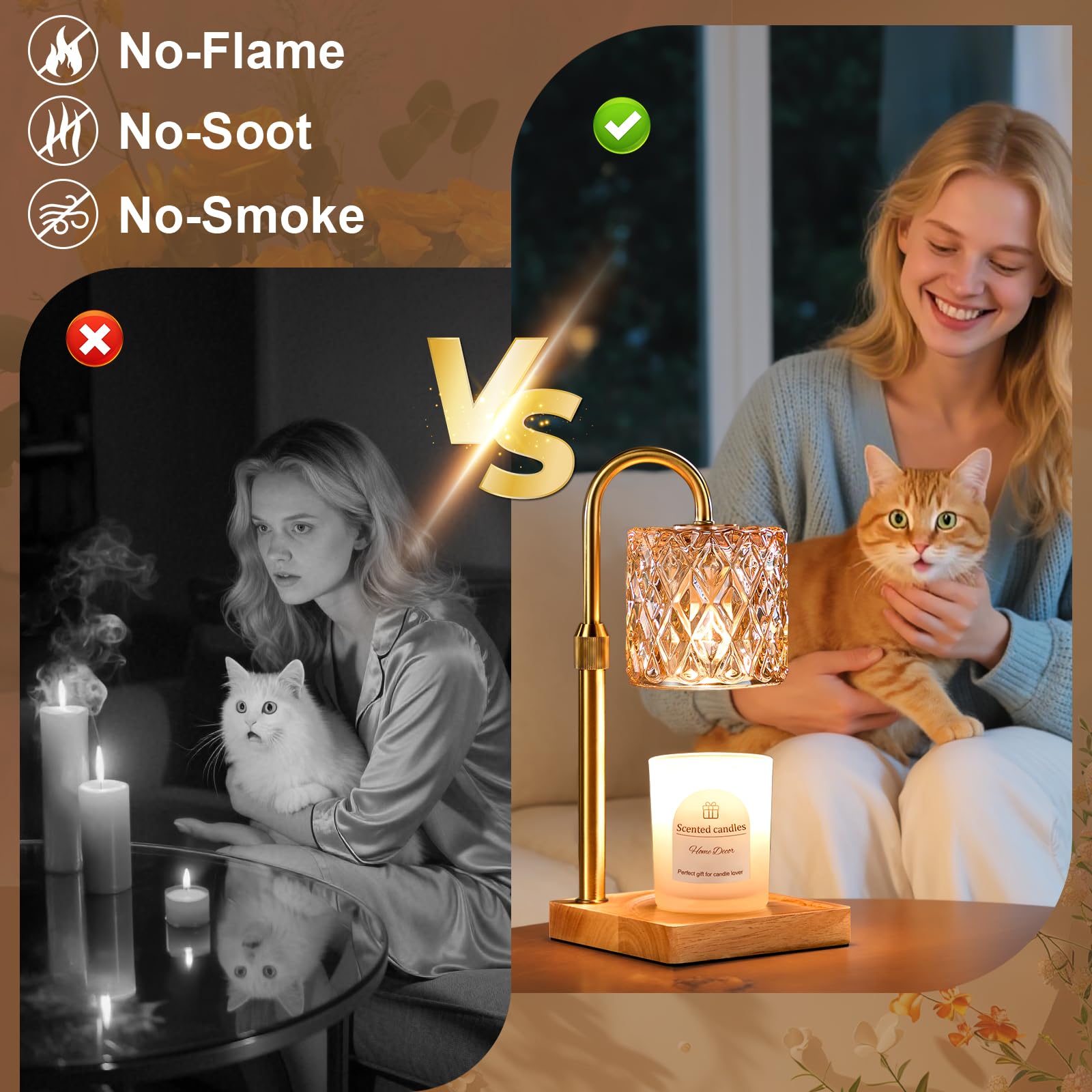 Candle Warmer Lamp with Timer,Wax Melt Warmer Housewarming Gifts for Women