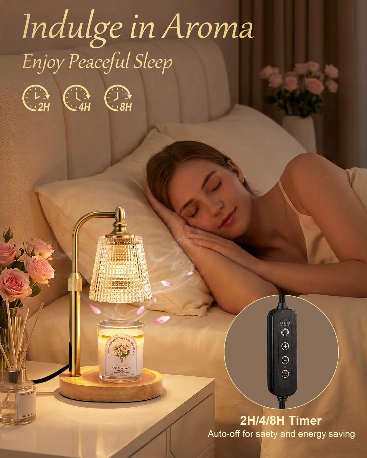 Candle Warmer Lamp with Timer,Birthday Gifts for Women Mom Home Decor