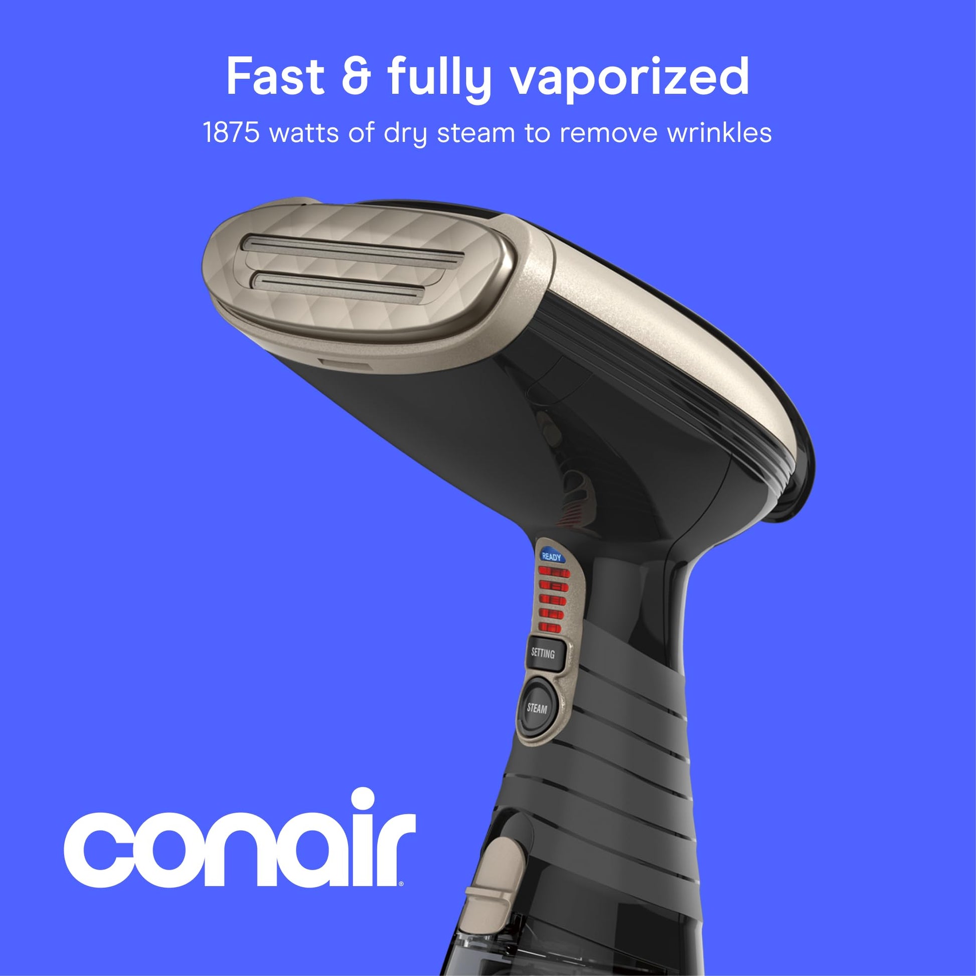 Conair Handheld Garment Steamer for Clothes, Turbo ExtremeSteam 1875W Fabric Steamer, Portable