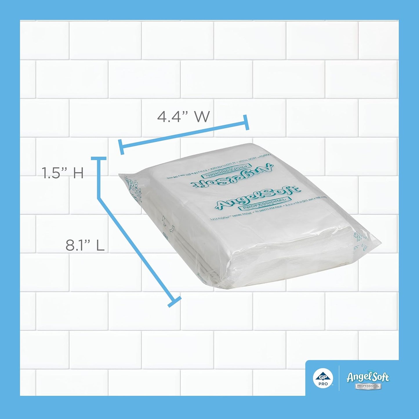 Georgia-Pacific Angel Soft Professional Series Polyflex 2-Ply Facial Tissue Paper (47580),96 Sheets Per Pack, 54 Bulk Tissue Packs Per Case, Fits Any Dispenser