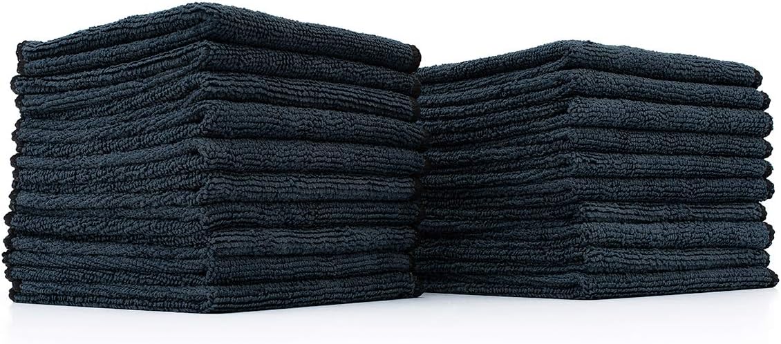 The Rag Company - All-Purpose Microfiber Terry Cleaning Towels - Commercial Grade, Highly Absorbent, Lint-Free, Streak-Free, Kitchens, Bathrooms, Offices, 300gsm, 10in x 10in, Midnight (20-Pack)