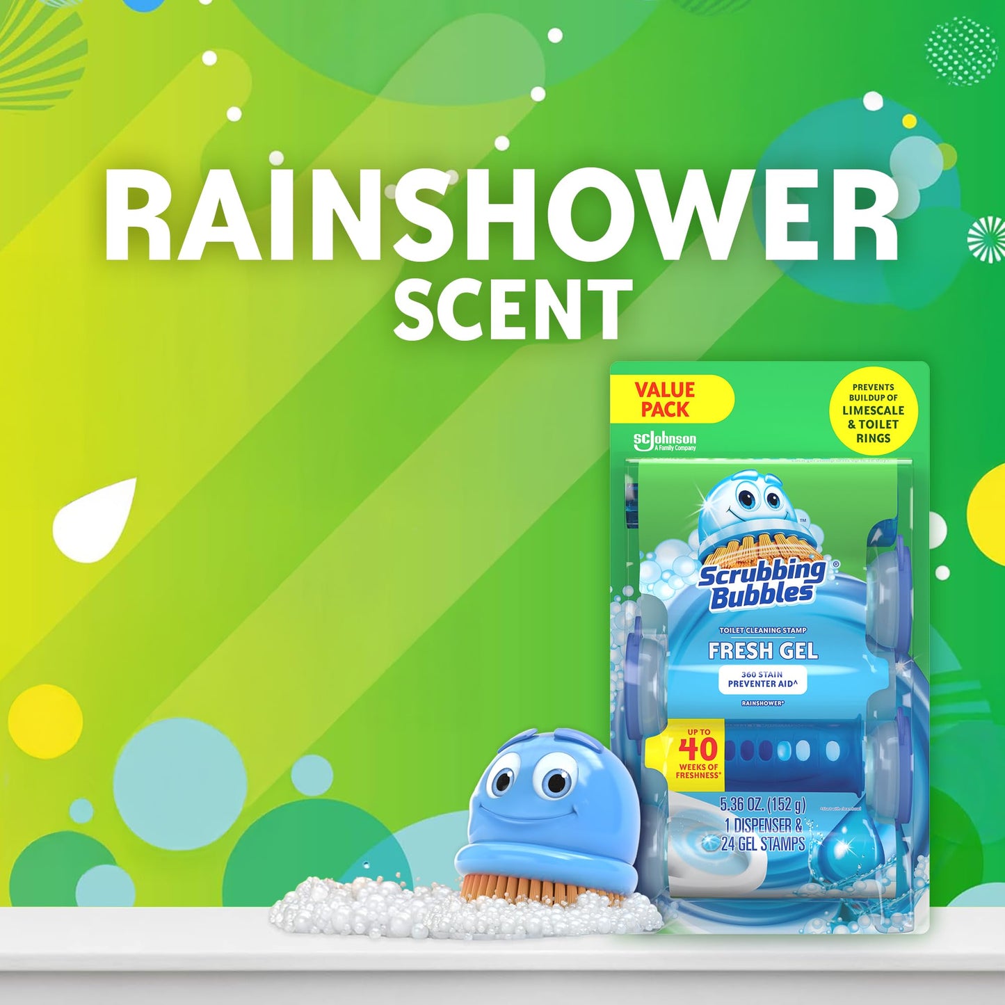 Scrubbing Bubbles Fresh Gel Toilet Bowl Cleaning Stamps, Helps Keep Toilet Clean and Helps Prevent