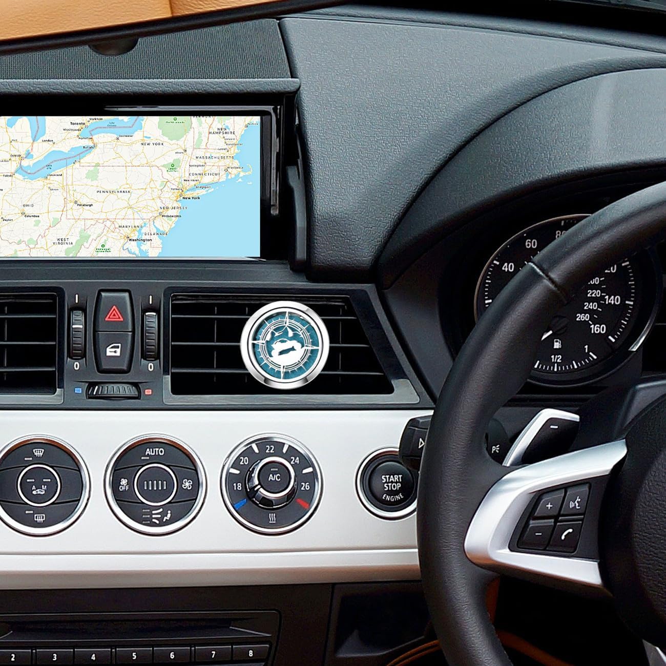 Essential Oil Car Diffuser Vent Clips Air Freshener Christmas Car Accessories for Women with Vent Clip 10 Felt Pads(Car Compass)