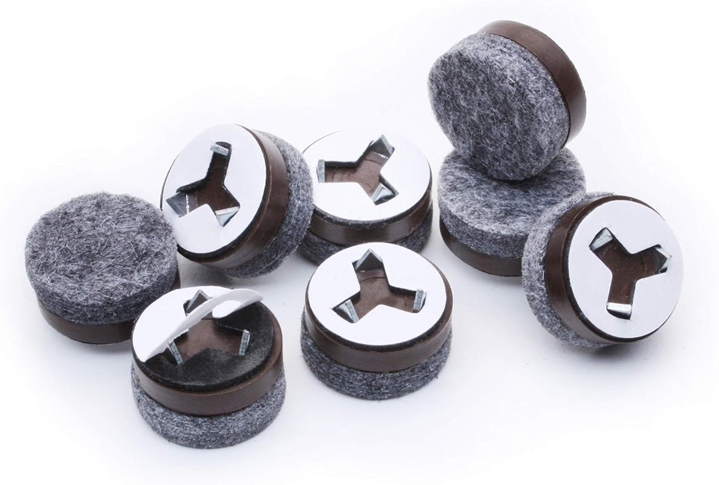 GorillaFelt CB240 Chair Leg Floor Protectors/Felt Glides (Set of 8) Tap On Felt Furniture Pads Guaranteed to Stay On, 3/4 Inch Round Sliders