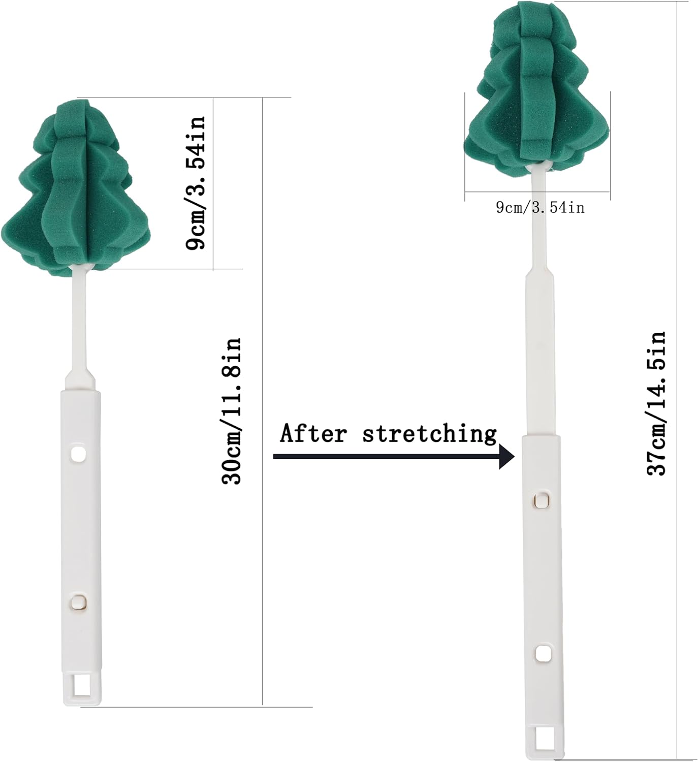 Bottle Soft Brushs Sponge Bottle Brushes Cleaning Brushs Set with Adjustable Handles 2 Pieces, for Wine Glasses and Bottles 2 Pcs Traceless Hook