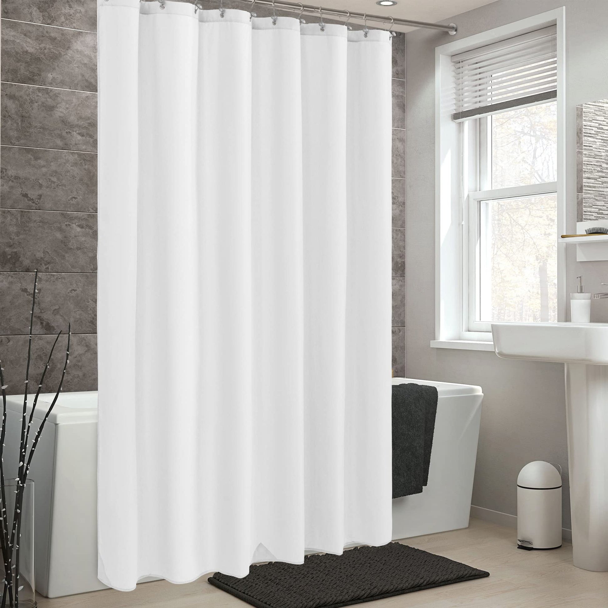 ALYVIA SPRING Waterproof Fabric Shower Curtain or Liner White, 72x72