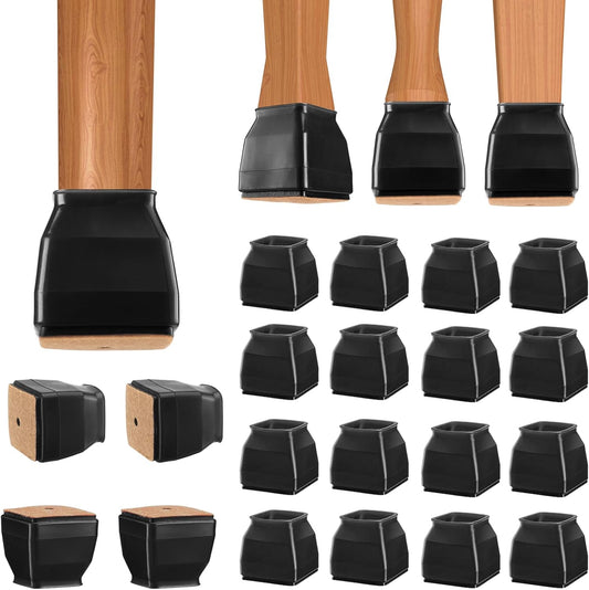 BALEINE 16 Pack Silicone Chair Leg Floor Protectors, Stool Leg Protectors Cap, Non-Slip Chair Leg