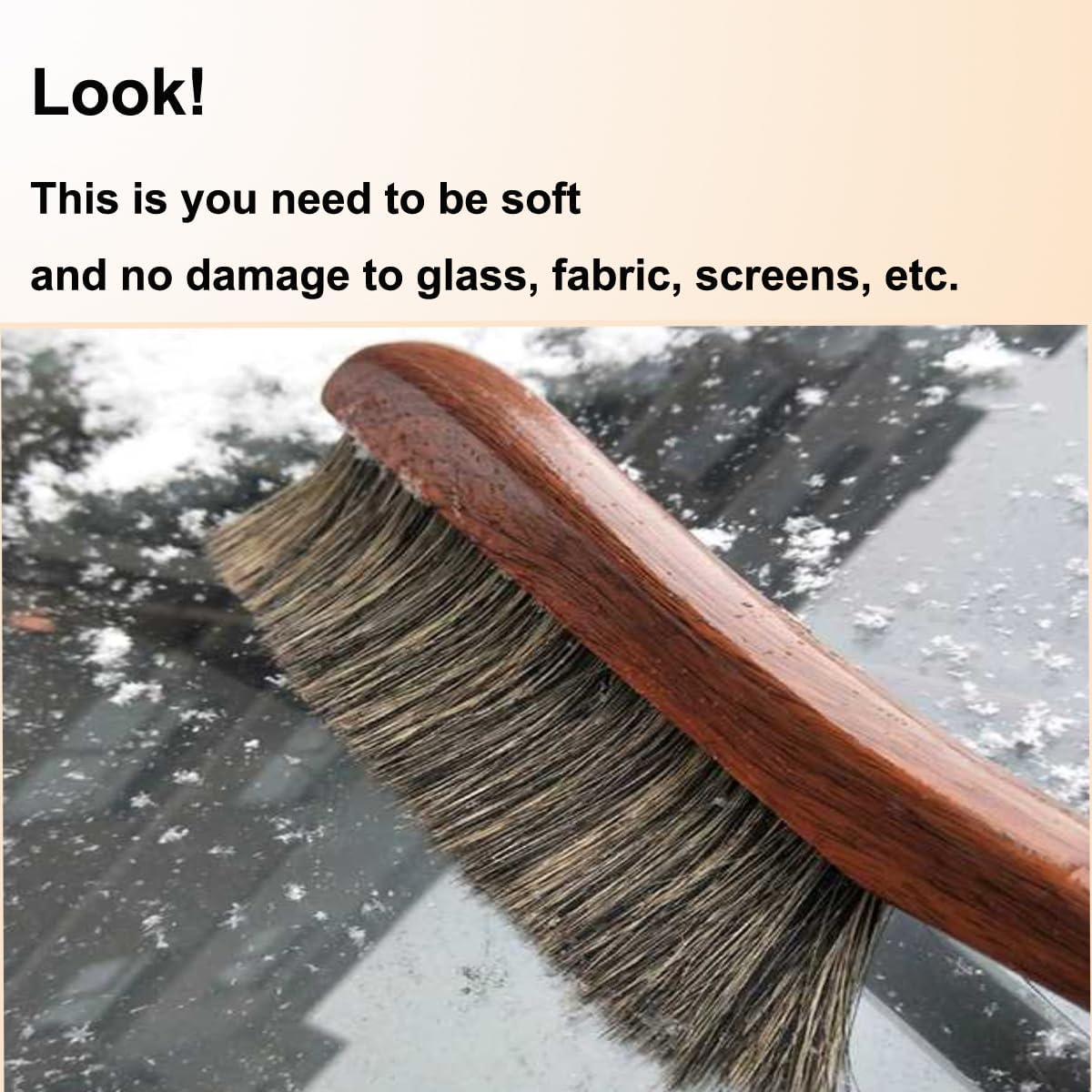 Hand Broom Counter Duster Dusting Brush for Home Cleaning, Soft Dust Brush with Long Wooden Handle for Bed Sofa Furniture Couch Bench Car, 15''Length