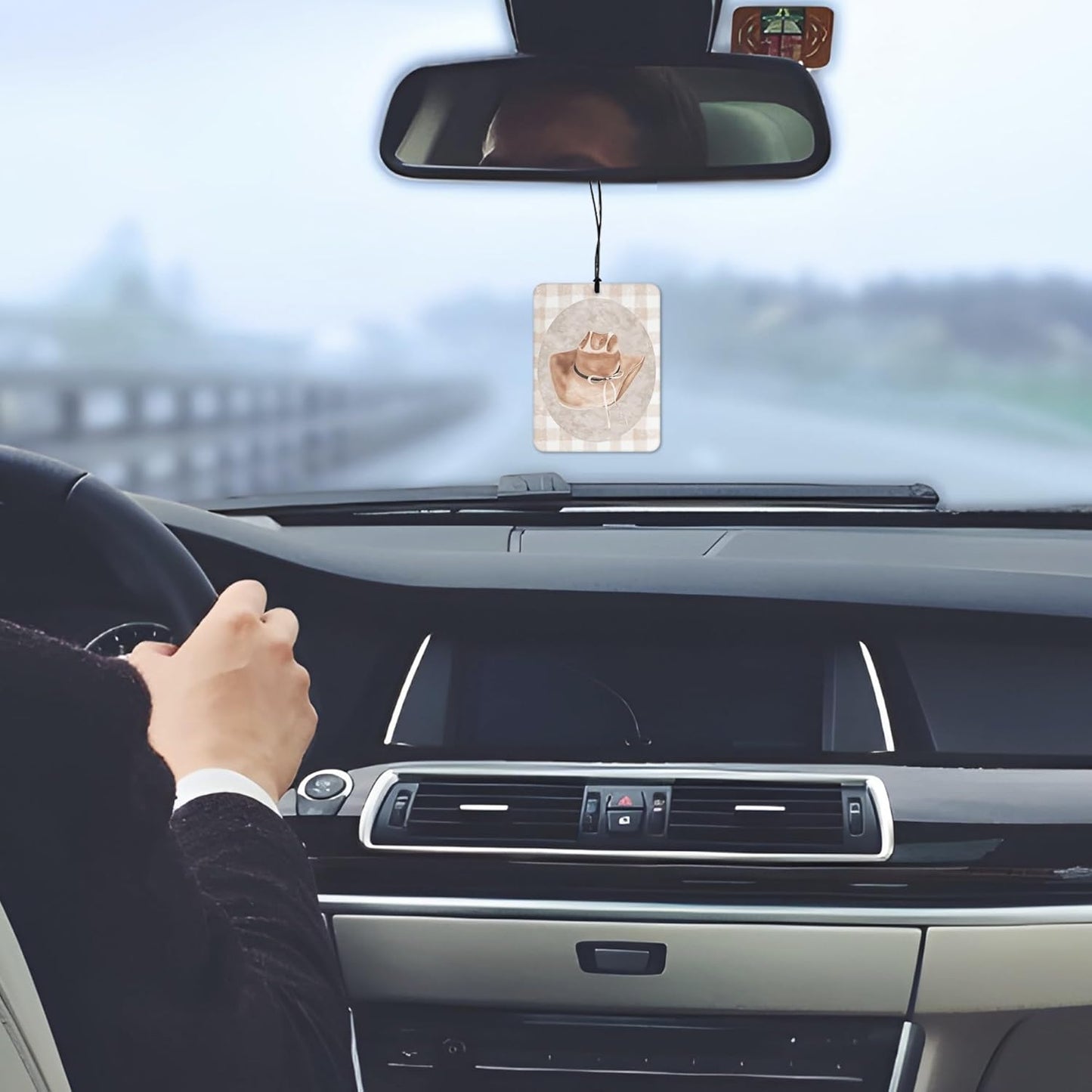 Preppy Western Cowgirl Car Air Freshener 4 Pcs, Pink Bow Floral Cowgirl Hat Boots Hanging Scents Air Freshener for Women Girls Gifts, Cute Scented Car Accessories Decor for Girls Room Nursery