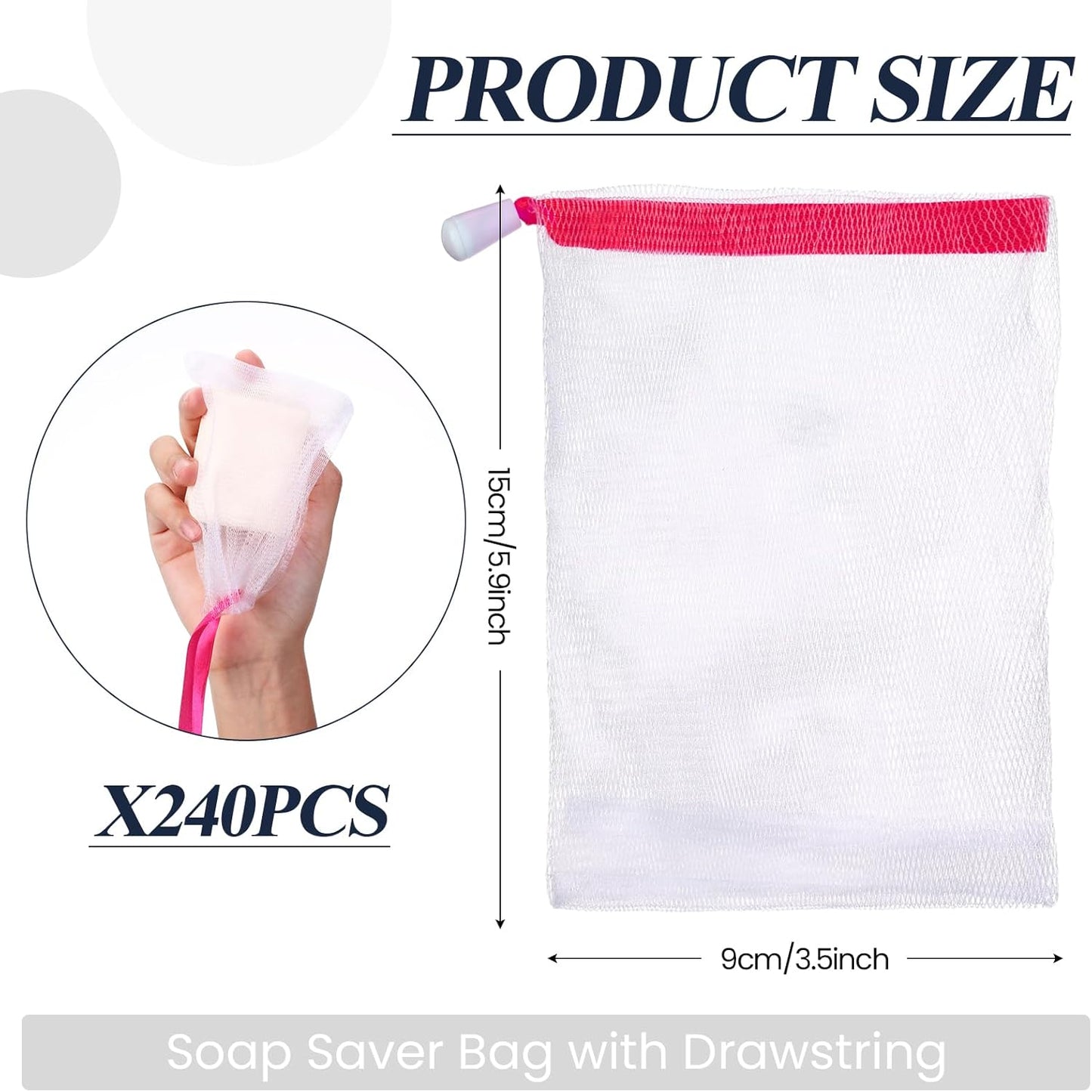 Hushee Soap Bag Bubble Mesh Bags Exfoliating Soap Pouch with Drawstring for Foaming Drying Easy Bubble Store