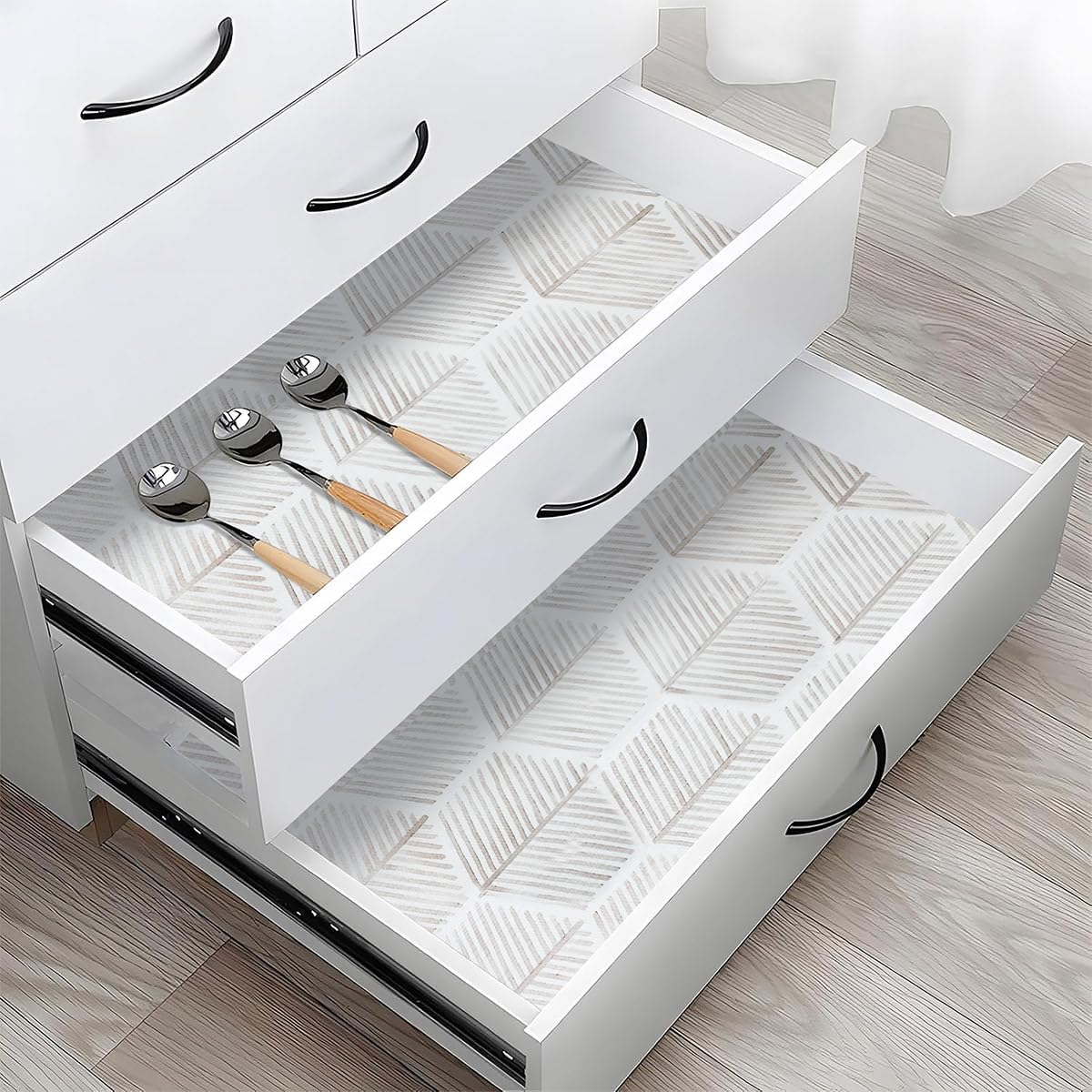 Shelf Liners for Kitchen Cabinets, 16IN x 20FT Non Adhesive and Strong Non-Slip Shelf Cabinet Drawer Liners for Kitchen Wire Fridge, Waterproof Shelf Drawer Liner,Easy to Clean