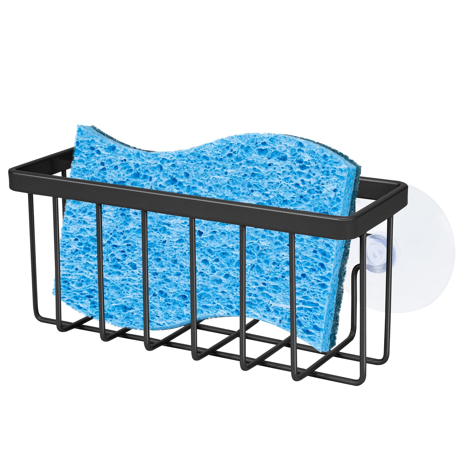 SHFKS Sponge Holder for Kitchen Sink Suction,Dish Sponge Holder-Black