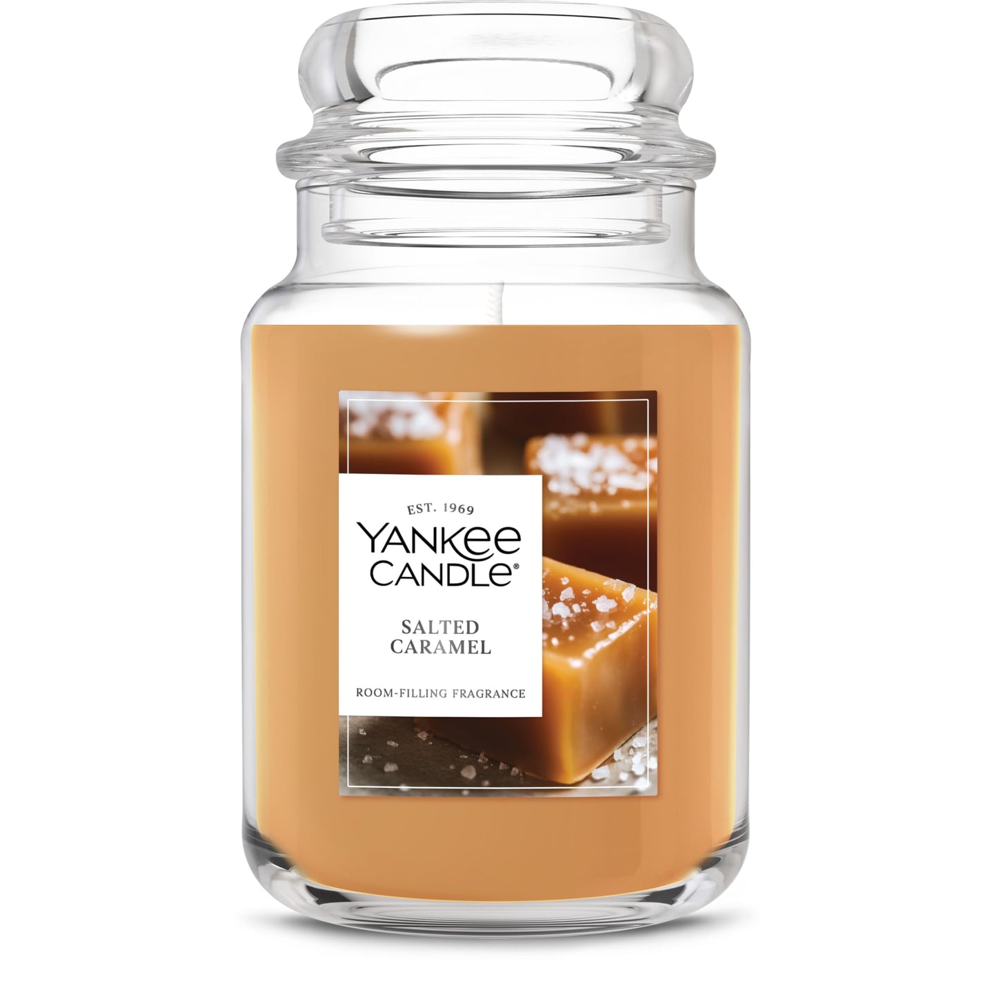 Yankee Candle Salted Caramel Scented Candle, 22oz Large Jar, Up to 150 Hour Burn Time, Giftable