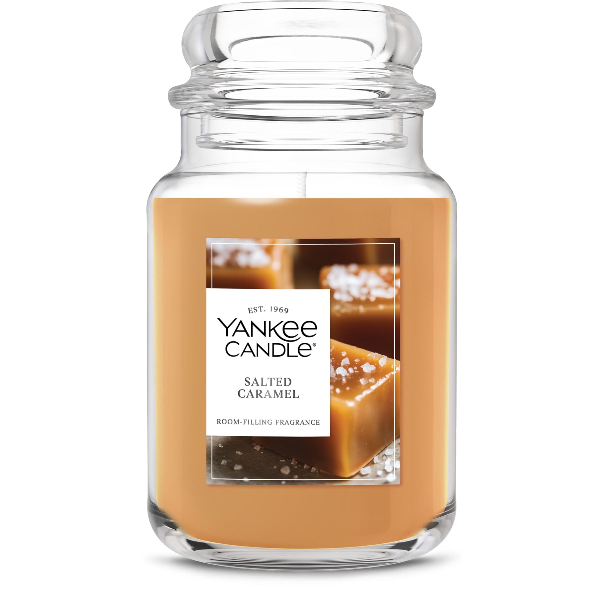Yankee Candle Salted Caramel Scented Candle, 22oz Large Jar, Up to 150 Hour Burn Time, Giftable