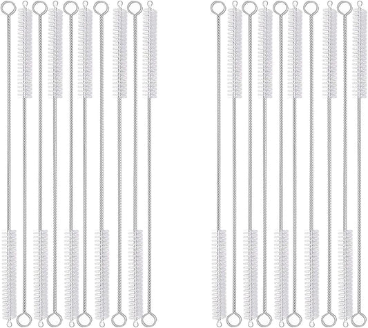 20PCS Straw Cleaner Brush kit,Straw Brush of 8mm-10.6 inch for Water Bottle Sippy Cup with Straw,Glass Straw,Piper Cleaning,Tubes Cleaning Like Filter and Sink Drain Hair Remove (Rubber top)