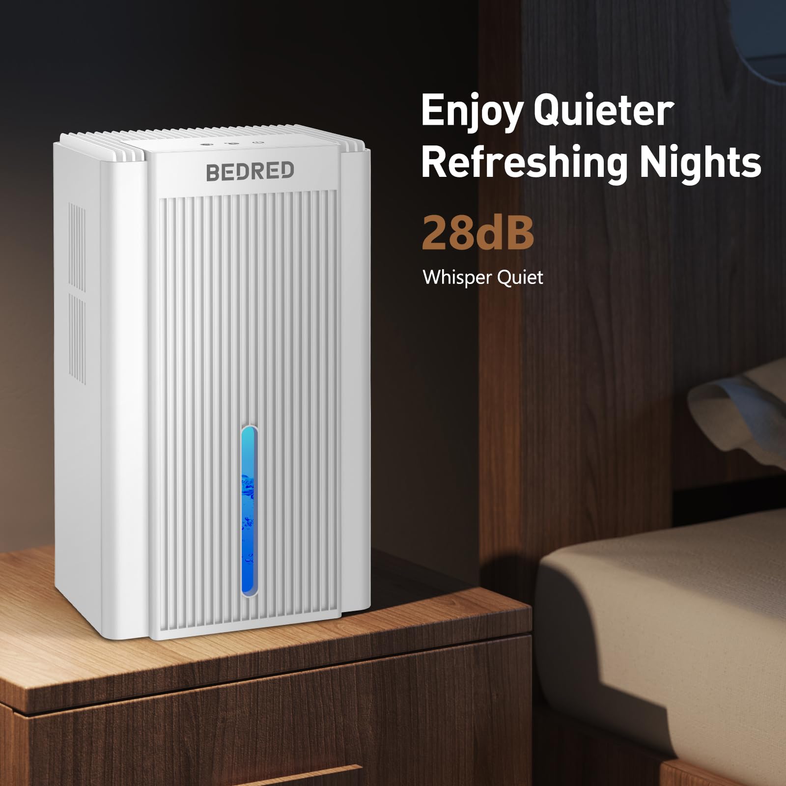 BEDRED Dehumidifier, 95OZ Dehumidifier for Home 1000 sq ft - Quiet with Auto Shut Off & Relaxing 7