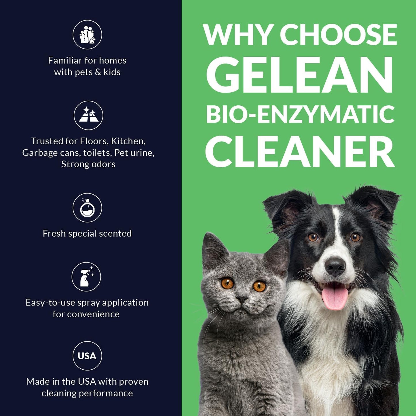 Strong Stain & Odor Eliminator - Cats & Dog Enzymatic Urine Destroyer -MADE IN USA- Fresh Scent Multi-Purpose Pet Stain Remover for Floors, Carpet, Bathrooms, Drains & Trash Deodorizer cleaner, 128oz