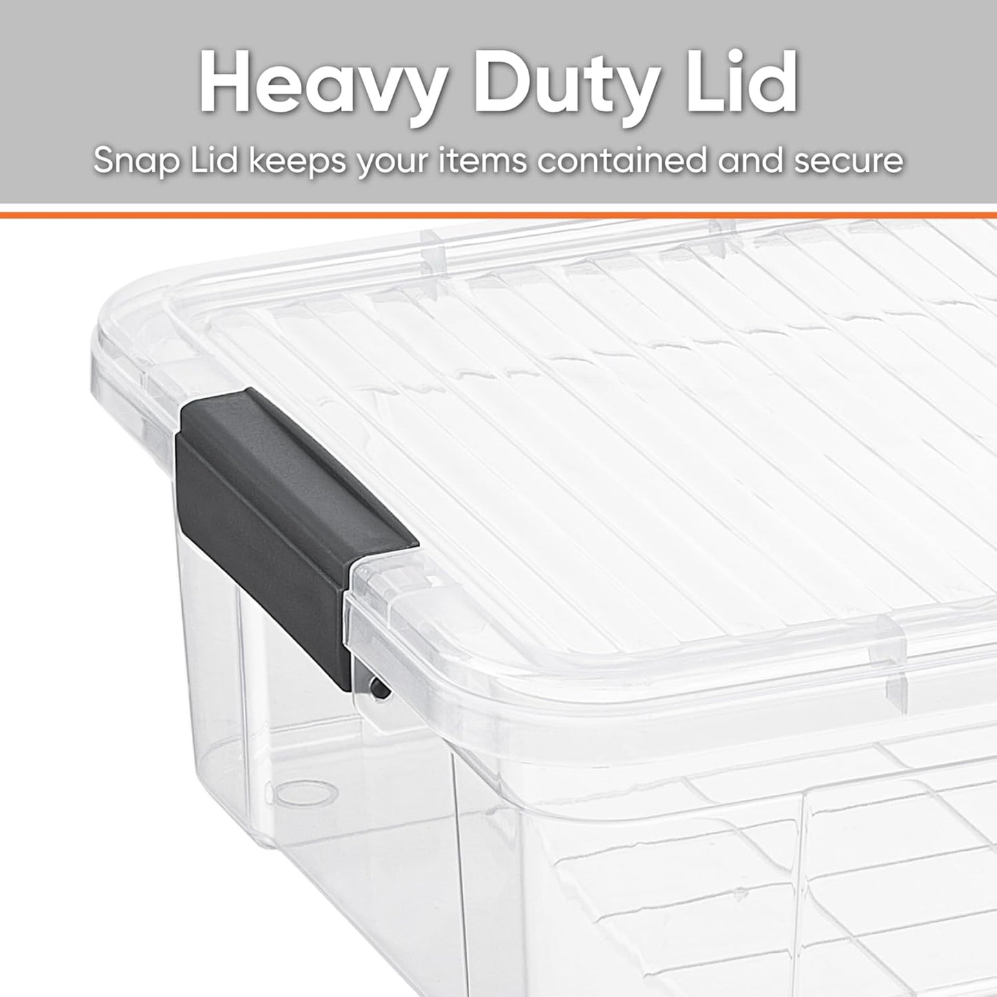 Superio Clear Storage Boxes with Lids, Plastic Container Bins for Organizing, Stackable Crates, BPA Free, Non Toxic, Odor Free, Organizers for Home, Office, School, and Dorm(13.7 Qt, 2 Pack)