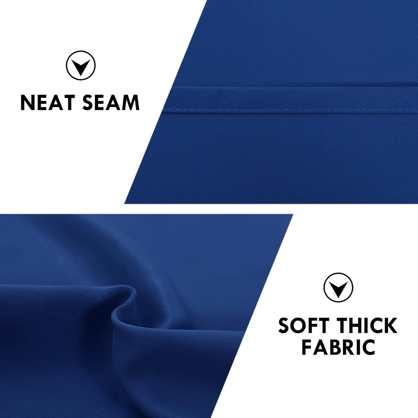 DWCN Blackout Curtains Room Darkening Thermal Insulated Bedroom Curtains Window Curtain Panels, 52 x 54 inches Long, Set of 2 Classic Blue Rod Pocket Drapes