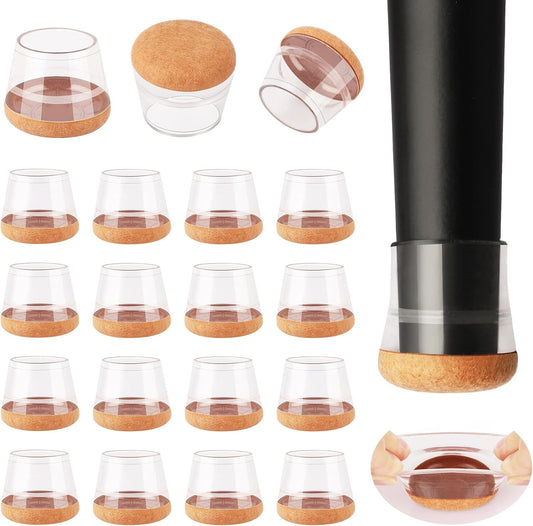 32 Pcs New Chair Leg Floor Protectors, Silicone Chair Leg Protectors for Hardwood Floors, Chair Leg Caps, Chair Leg Covers Protect Wooden Floors from Scratching, Thick, Won't Tear