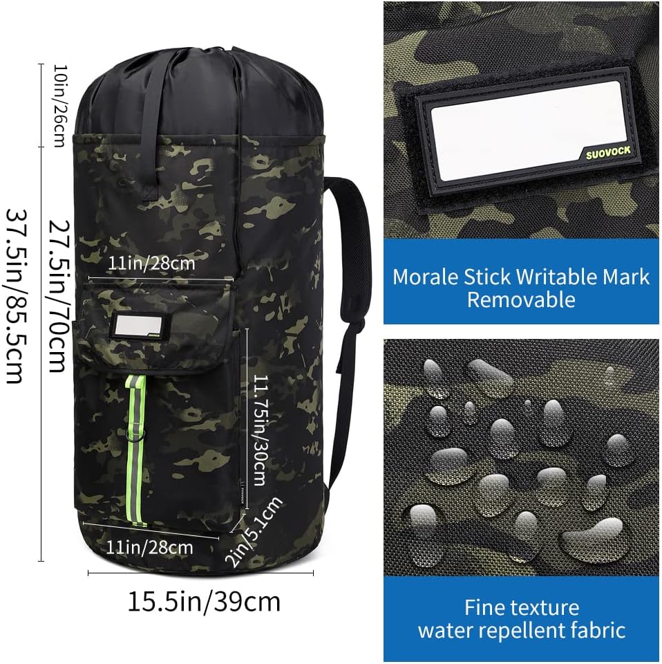 laundry bag backpack,extra-large heavy duty laundry bags,laundry backpack for college students,drawstring closure (Black CP)