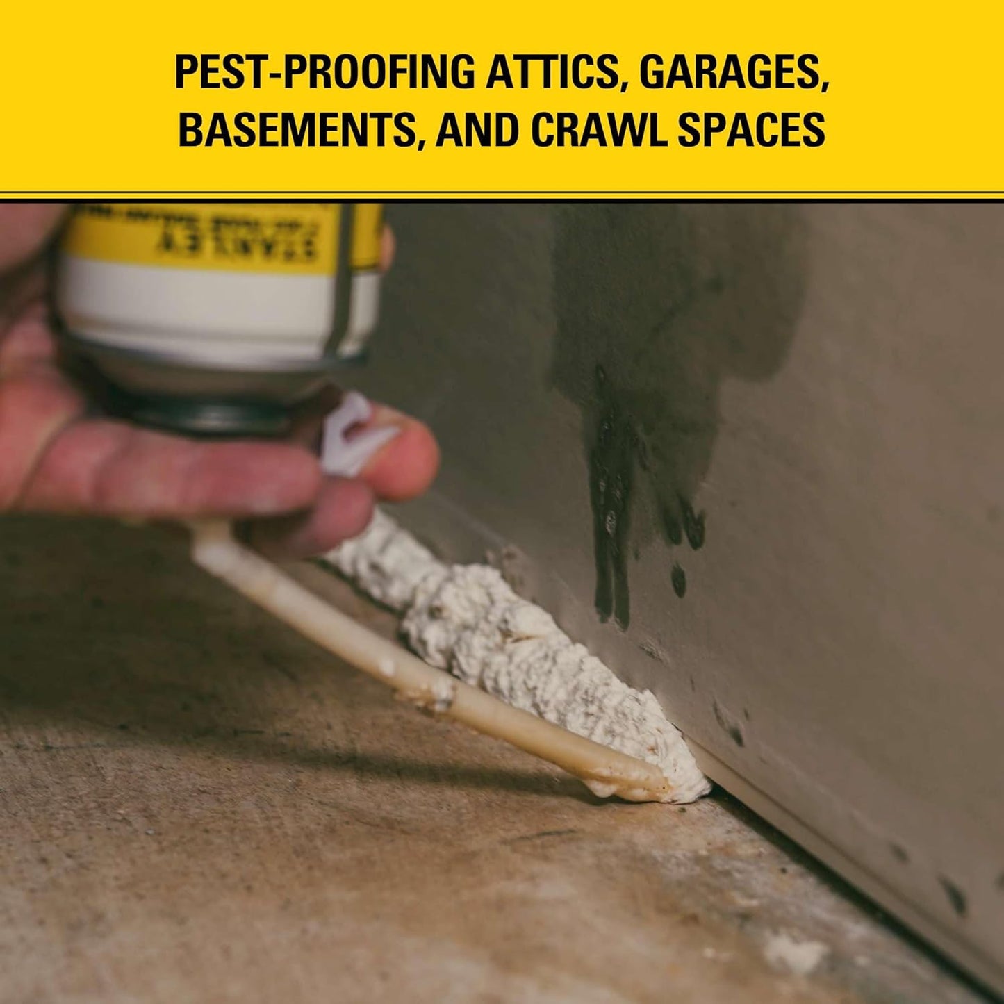 Stanley F993 Expanding Foam Sealant Spray – (2x12oz) Gaps & Cracks Filler, PestBlocker for Indoor/Outdoor Use – Paintable, Waterproof, Polyurethane Insulation Foam with Straw Applicator | 2 Pack